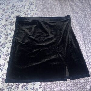 Black Satin Mini/Midi Skirt